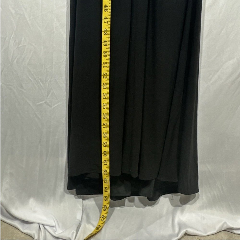 NWT $398 Mac Duggal Long Sleeve‎ Puff Shoulder Cut Out Gown Black [ SZ 6 ] #Q449 - Picture 4 of 16